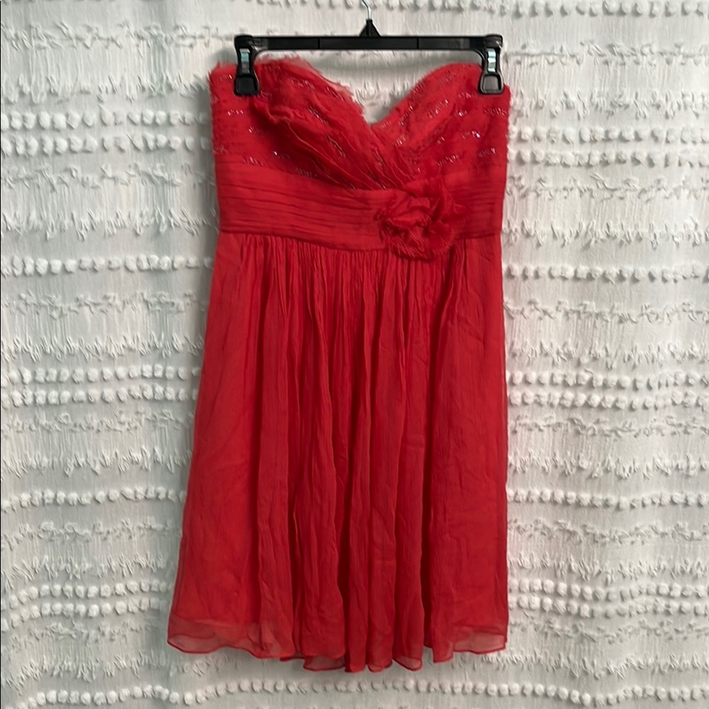 BCBGMaxAzria Strapless Red Dress